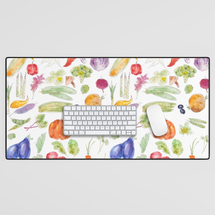 colorful vegetable ink and watercolor collection  Desk Mat