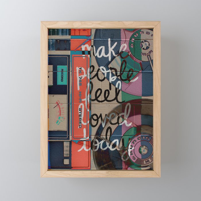 Make People Feel Loved Today: digital retro inspired piece by Alyssa Hamilton Art Framed Mini Art Print