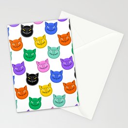 Colorful funny cat animal pattern cartoon Stationery Card