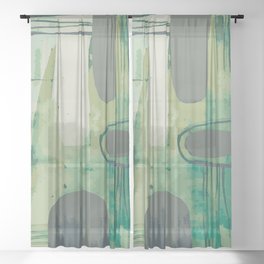 Spring meadow (abstract composition) Sheer Curtain
