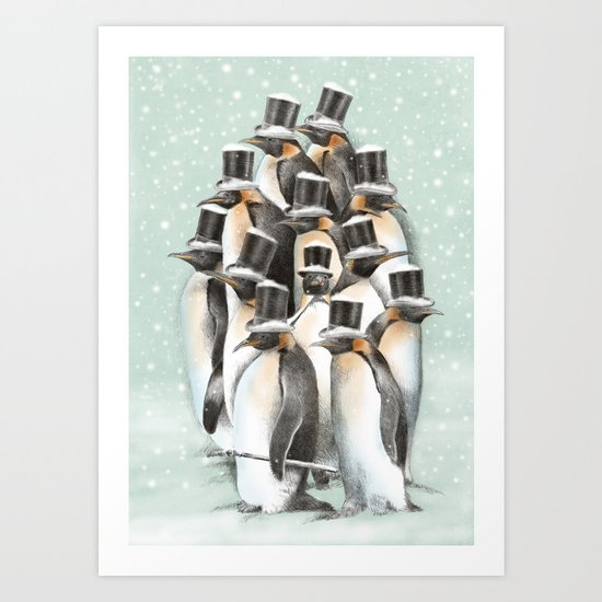 A Gathering in the Snow Art Print