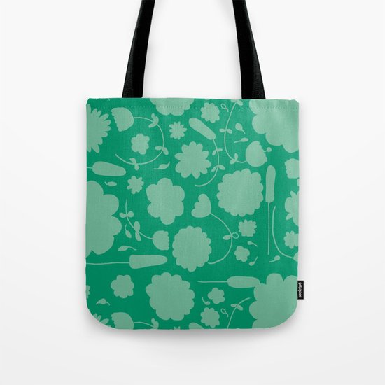 Floral green Tote Bag
