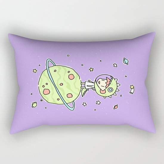 Space Dinosaur Rectangular Pillow