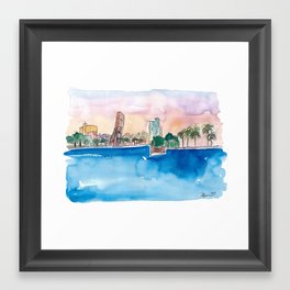 Fort Lauderdale Skyline Sunset In Florida Framed Art Print | Ftlauderdaleart, Ftlauderdale, Vacation, Lauderdalepainting, Floridacity, Ftlauderdalesunset, Lauderdaletypical, Dreamcity, Florida, Fortlauderdale 