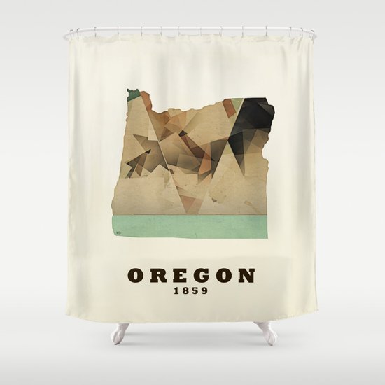 Oregon state map modern Shower Curtain