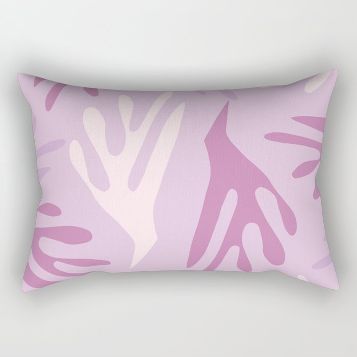 Ailanthus Cutouts Midcentury Modern Abstract Pattern in Light Lilac Rectangular Pillow