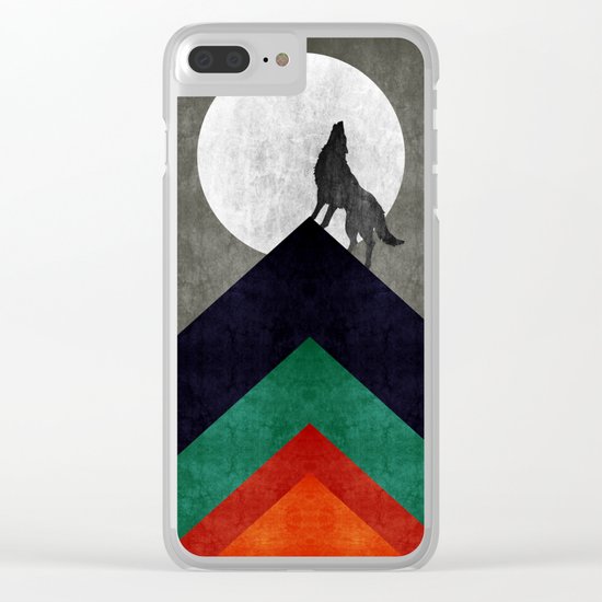 Wolf on top Clear iPhone Case
