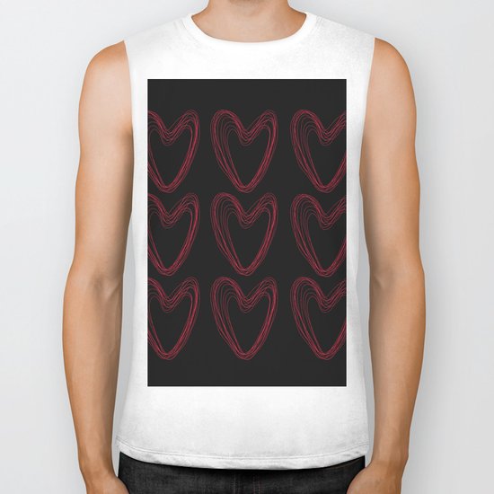 Red Hearts Biker Tank