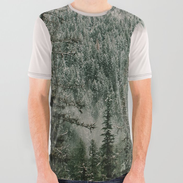 Snow Comes to the Mountains All Over Graphic Tee