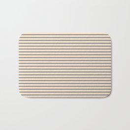 [ Thumbnail: Light Slate Gray and Bisque Colored Lined Pattern Bath Mat ]
