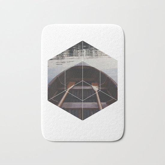 Peace of Mind Boat - Geometric Photography Bath Mat
