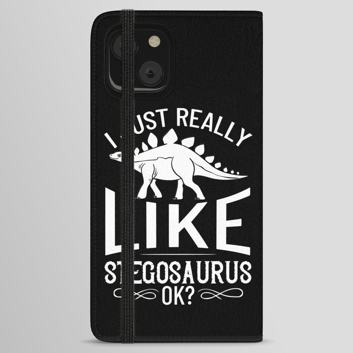 Stegosaurus Dinosaur Fossil Skull Skeleton iPhone Wallet Case