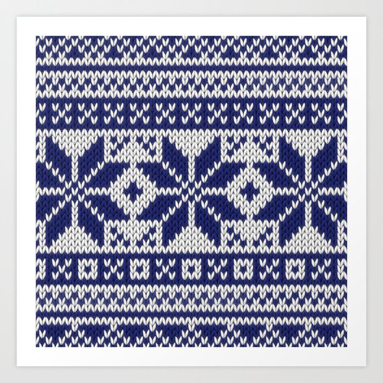 Winter knitted pattern 5 Art Print