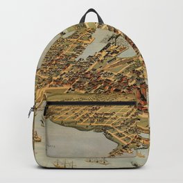 Vintage Pictorial Map of Vancouver BC (1898) Backpack | Mapofvancouver, Geography, Vancouverbc, Drawing, Maps, Oldvancouvermap, Geographical, Canada, Atlas, Vintage 