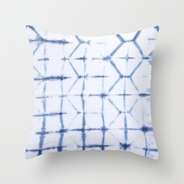 Shibori Indigo Diamond Pattern Throw Pillow
