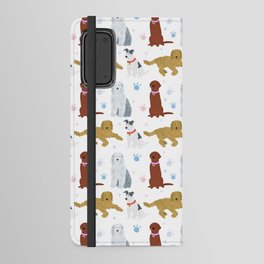 Dogs and paw-prints pattern Android Wallet Case