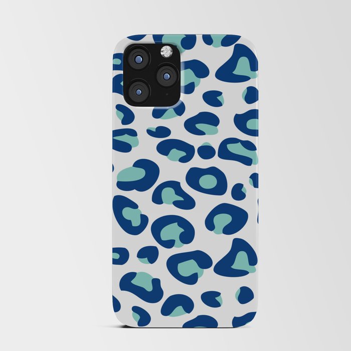 Blue Leopard Print iPhone Card Case