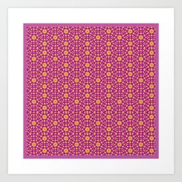 Geometrical Design Pink Tiles Art Print