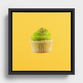 Cupcake Love | Lime Sprinkles on Sunshine Yellow Framed Canvas