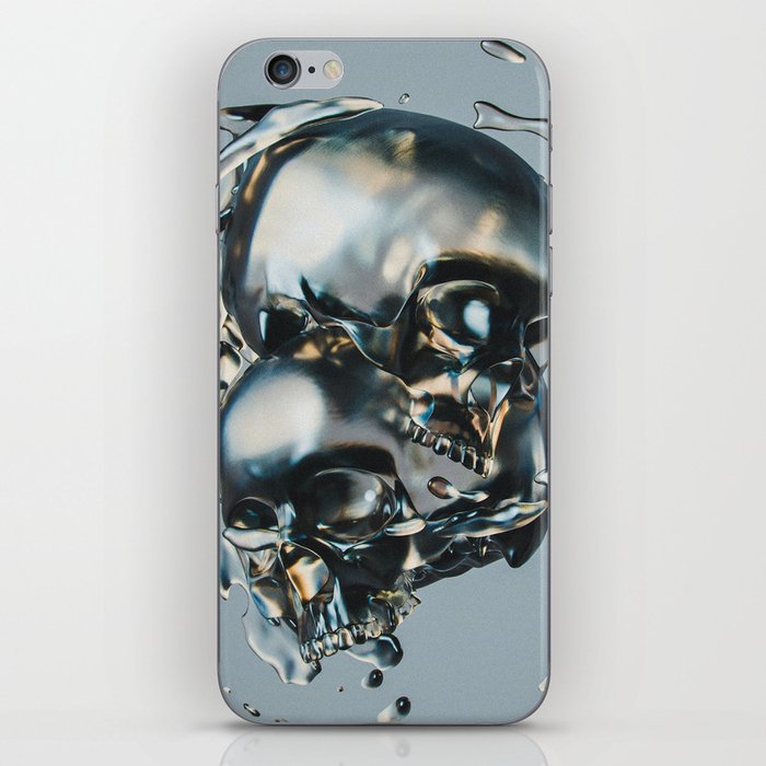 I guess you had to be there; headcase; metallic skulls crashing art portrait color photograph / photography iPhone Skin