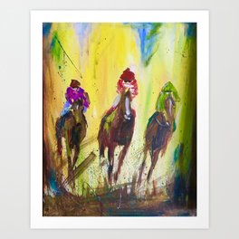Kimie Joe Trifecta Horses Racing Art Print