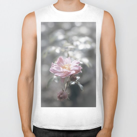 Pink Rose - Flower Floral Roses Biker Tank