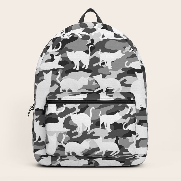 black and white camo backpack