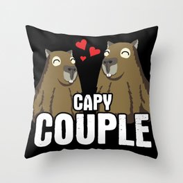 CAPY COUPLE CAPYBARA Throw Pillow