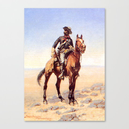 Frederic Remington Western Art Buffalo Soldier Canvas Print By