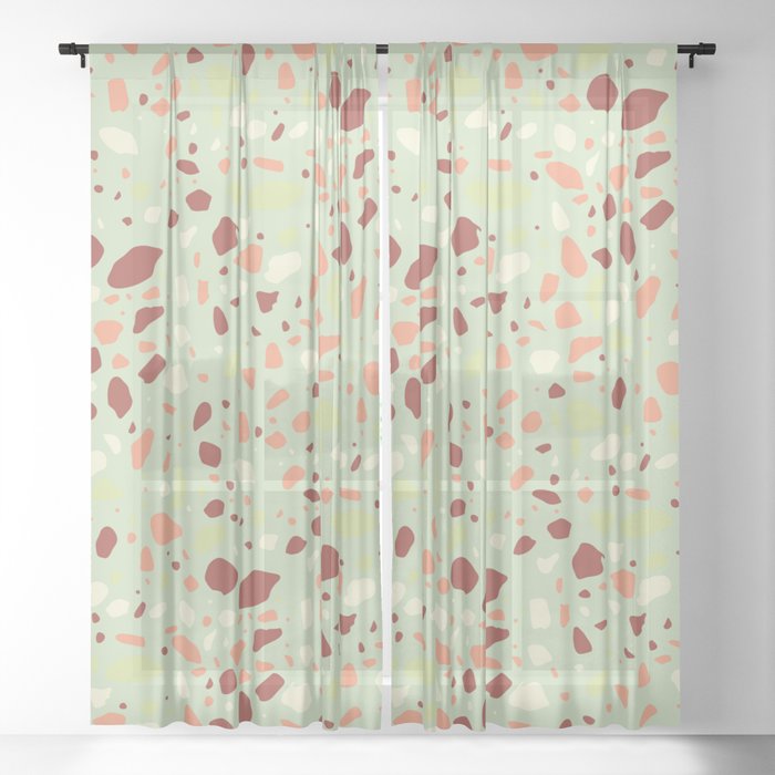 Terrazzo Pattern Modern Classic Neutral Sheer Curtain