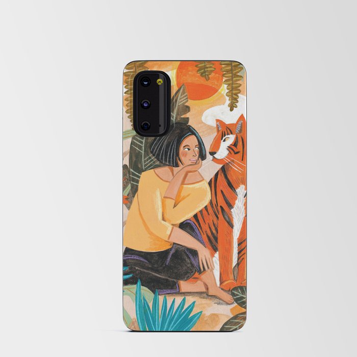 Woman with tiger travel Android Card Case