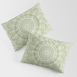Secret garden mandala in pale green Pillow Sham
