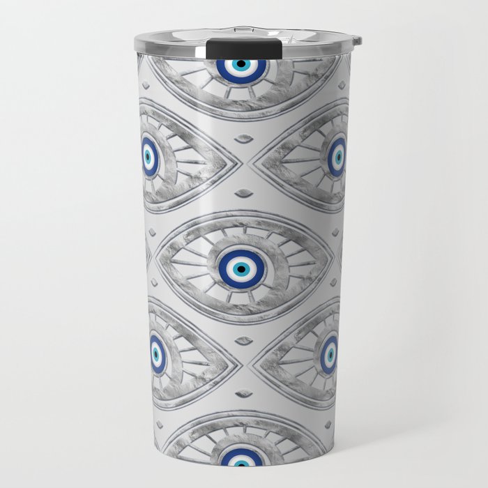 Greek Mati Mataki - Matiasma Evil Eye Pattern #3 Travel Mug