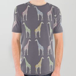 Pastel Giraffes All Over Graphic Tee
