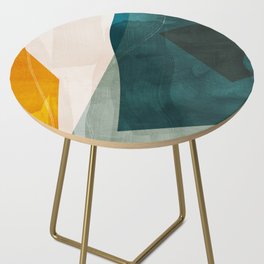mid century shapes abstract painting 3 Side Table