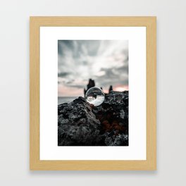 Iceland Landscape Lensball Framed Art Print