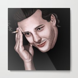 Mickey Rourke portrait Metal Print | Mickeyrourke, Cigarette, Digital, Blackbackground, Painting, Man, Gift, Beautiful, Realistic, Digitalportrait 