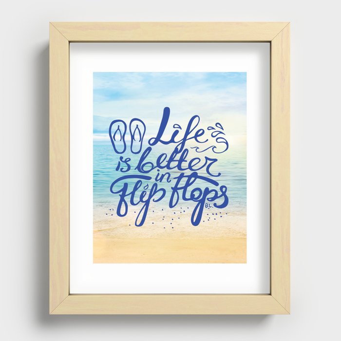 Life is better in Flip Flops Recessed Framed Print