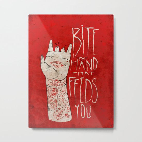 bite the hand. Metal Print