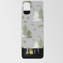 Woodland Forest Animals Sage Green Android Card Case