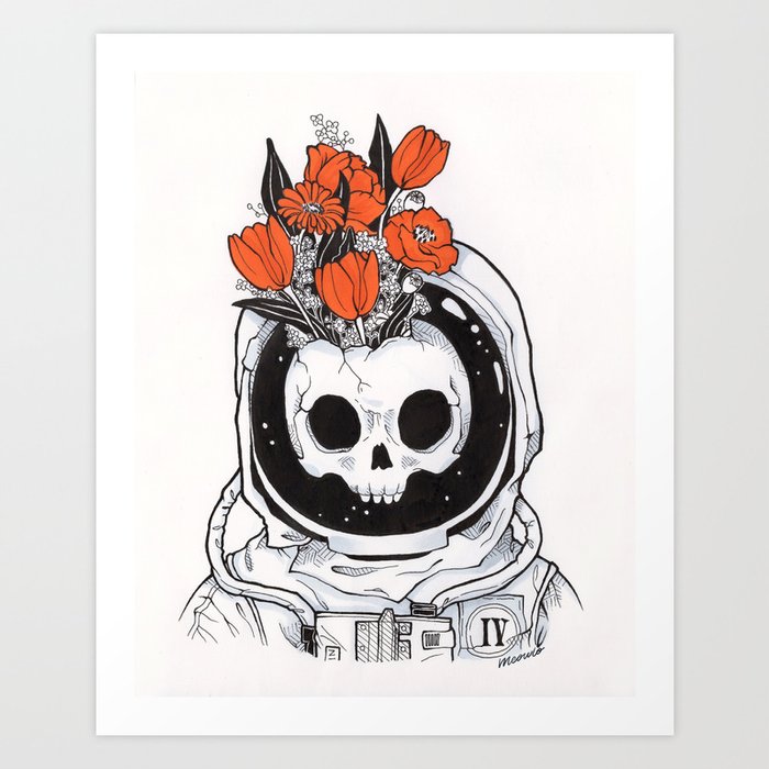 Astro Skelly Art Print