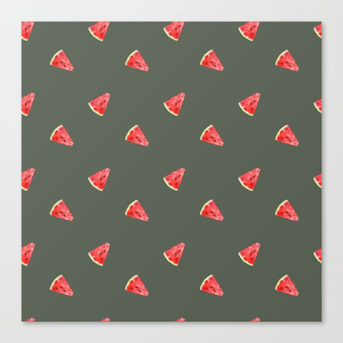 Trendy Summer Pattern with Melones Canvas Print