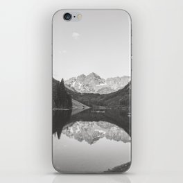 Maroon Bells Black and White Rocky Mountains Photography iPhone Skin