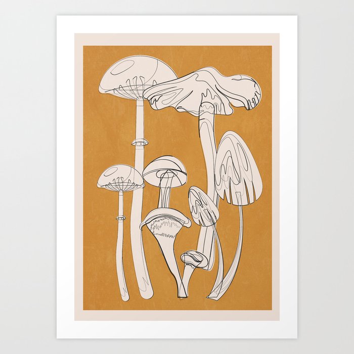 Abstract Mushrooms 11 Art Print
