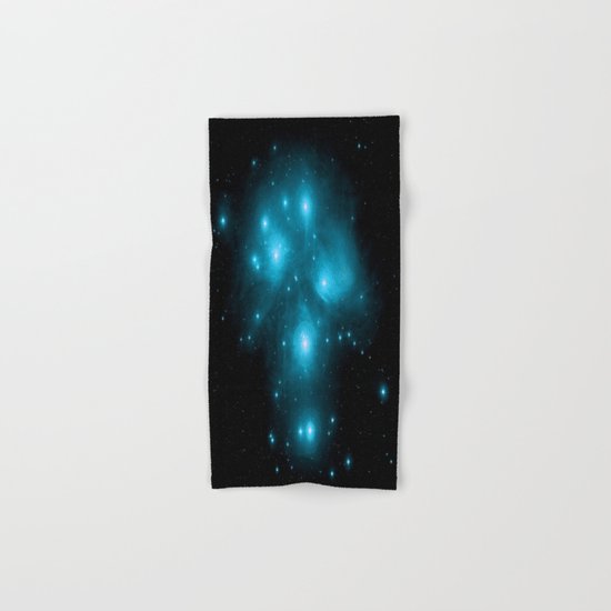 Turquoise Blue Galaxy: Pleiades Constellation Hand & Bath Towel