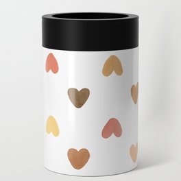 Brown Hearts Pattern Can Cooler