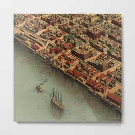 Vintage Panoramic Map Eureka Metal Print | Vintage 
