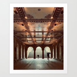 Bethesda Terrace Art Print | Park, Tiles, Manhattan, Rain, New York, Lonely, Nyc, Alone, New York City, Central 