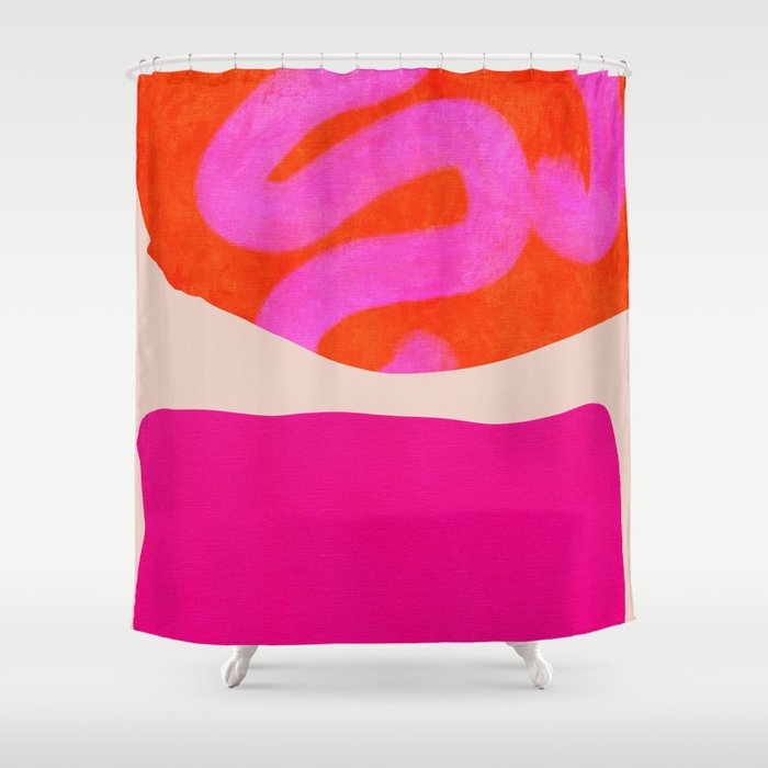 relations II -shapes minimal painting abstract Shower Curtain