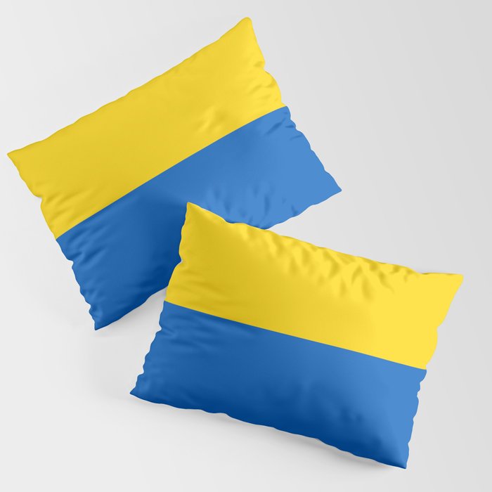 Sapphire and Yellow Solid Shapes Ukraine Flag Colors 2 100 Percent Commission Donated Read Bio Pillow Sham